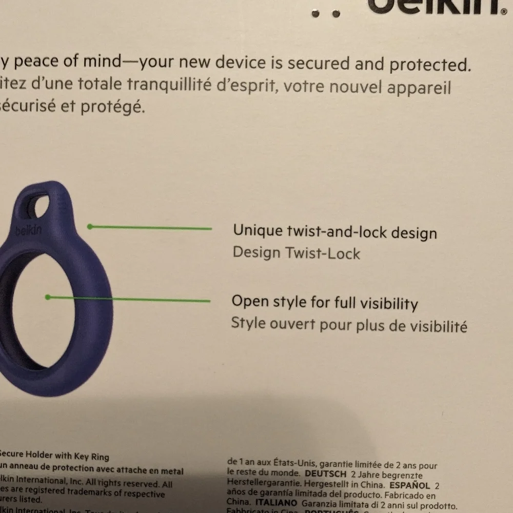 Belkin Apple Air Tag secure holder and keychain